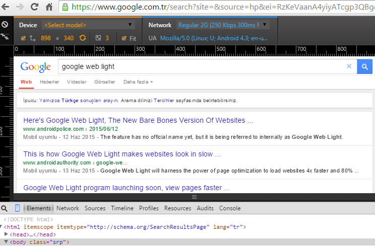 Google Rp with Google web light