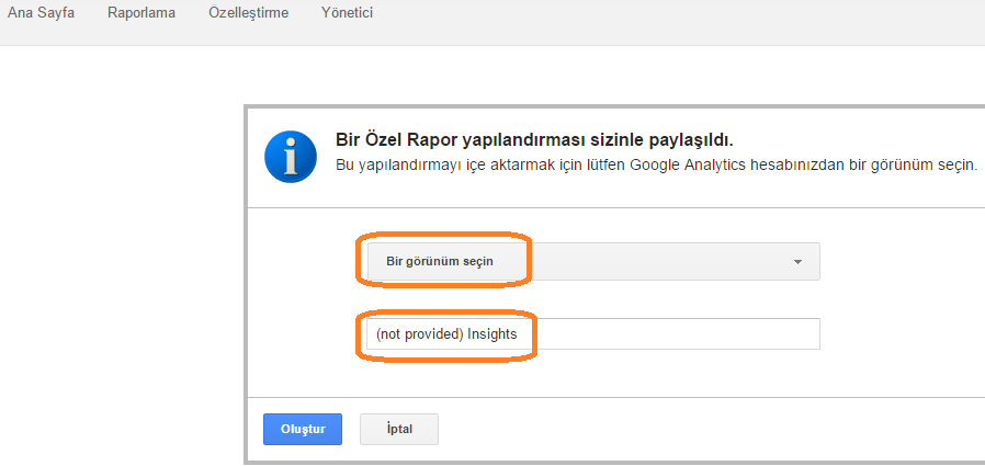 Google analytics custom report
